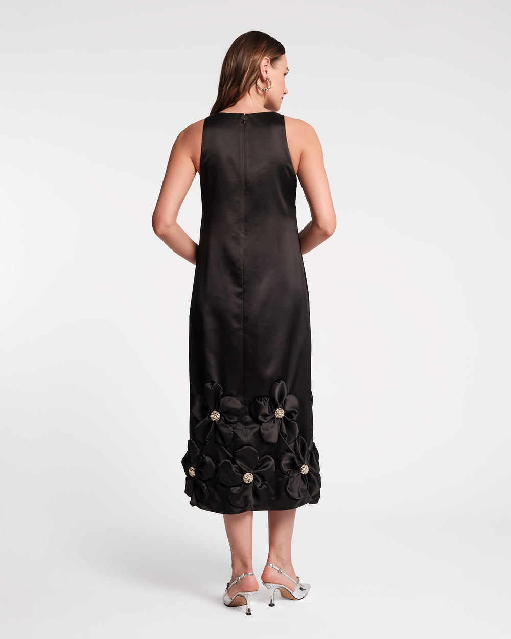 Francesca Flower Maxi Dress - Black