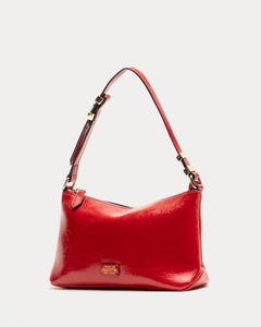 Freddie Shoulder Bag Crinkled Leather Red - Frances Valentine