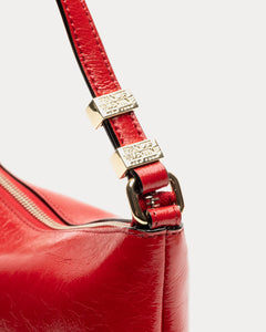 Freddie Shoulder Bag Crinkled Leather Red - Frances Valentine