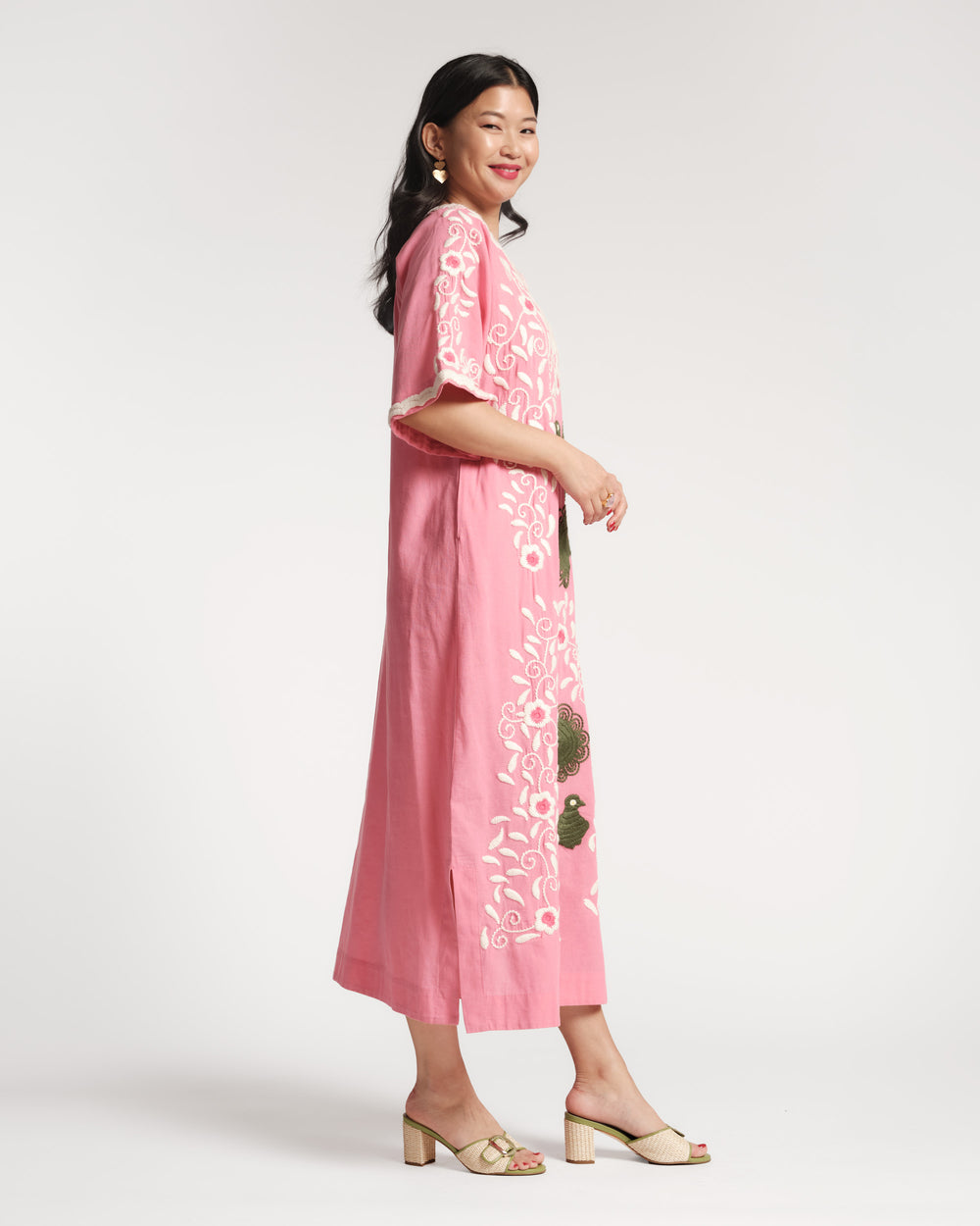 Embroidered Charming Caftan - Pink Caftan Frances Valentine