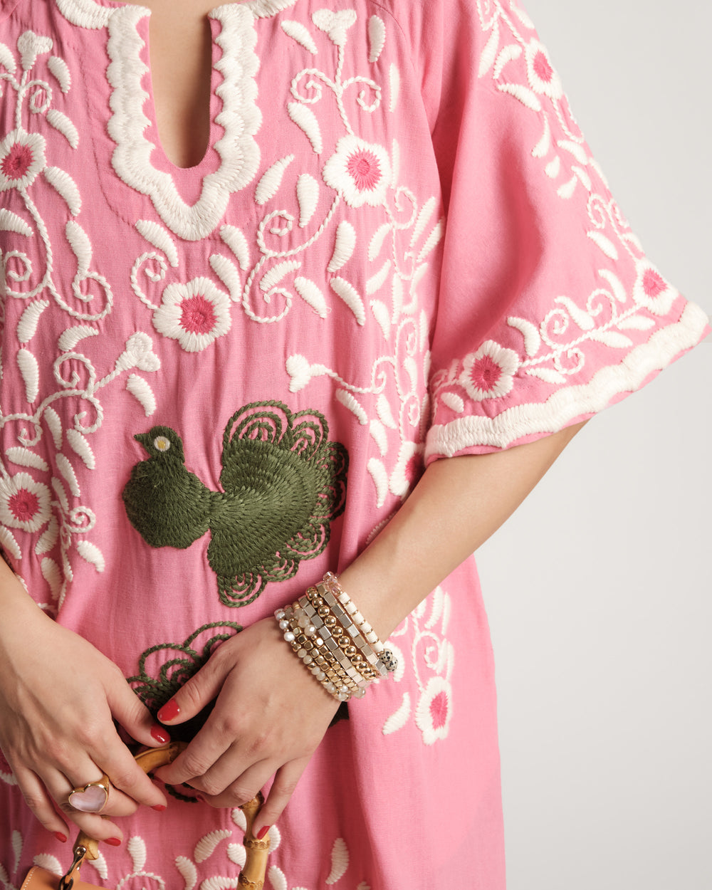Embroidered Charming Caftan - Pink Caftan Frances Valentine