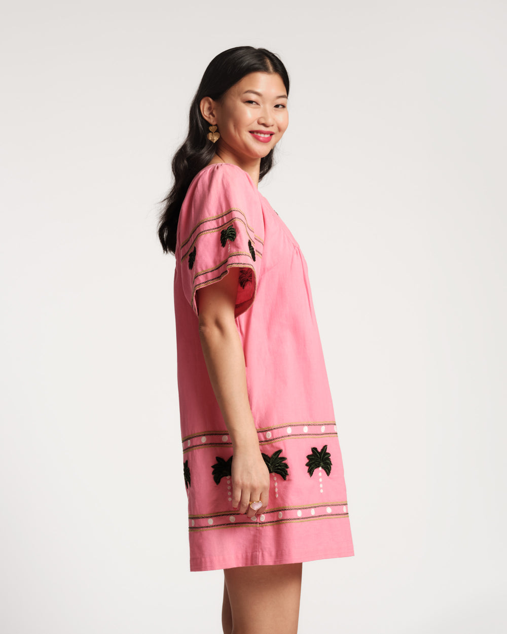 Picnic Mini Dress - Palm Tree Pink M Picnic Mini Dress - Palm Tree Pink M