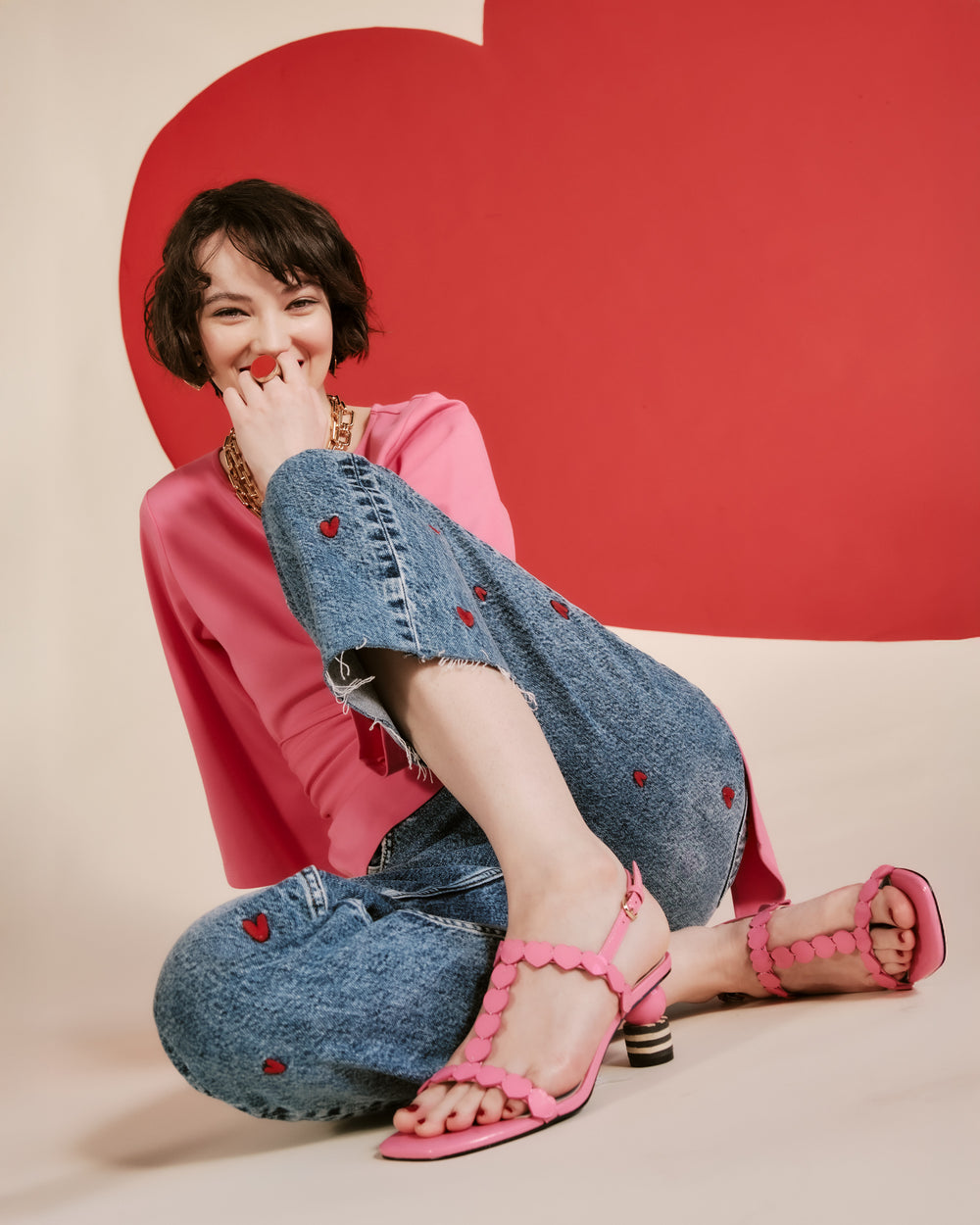 Kiki Heart Heel - Pink Heels Frances Valentine