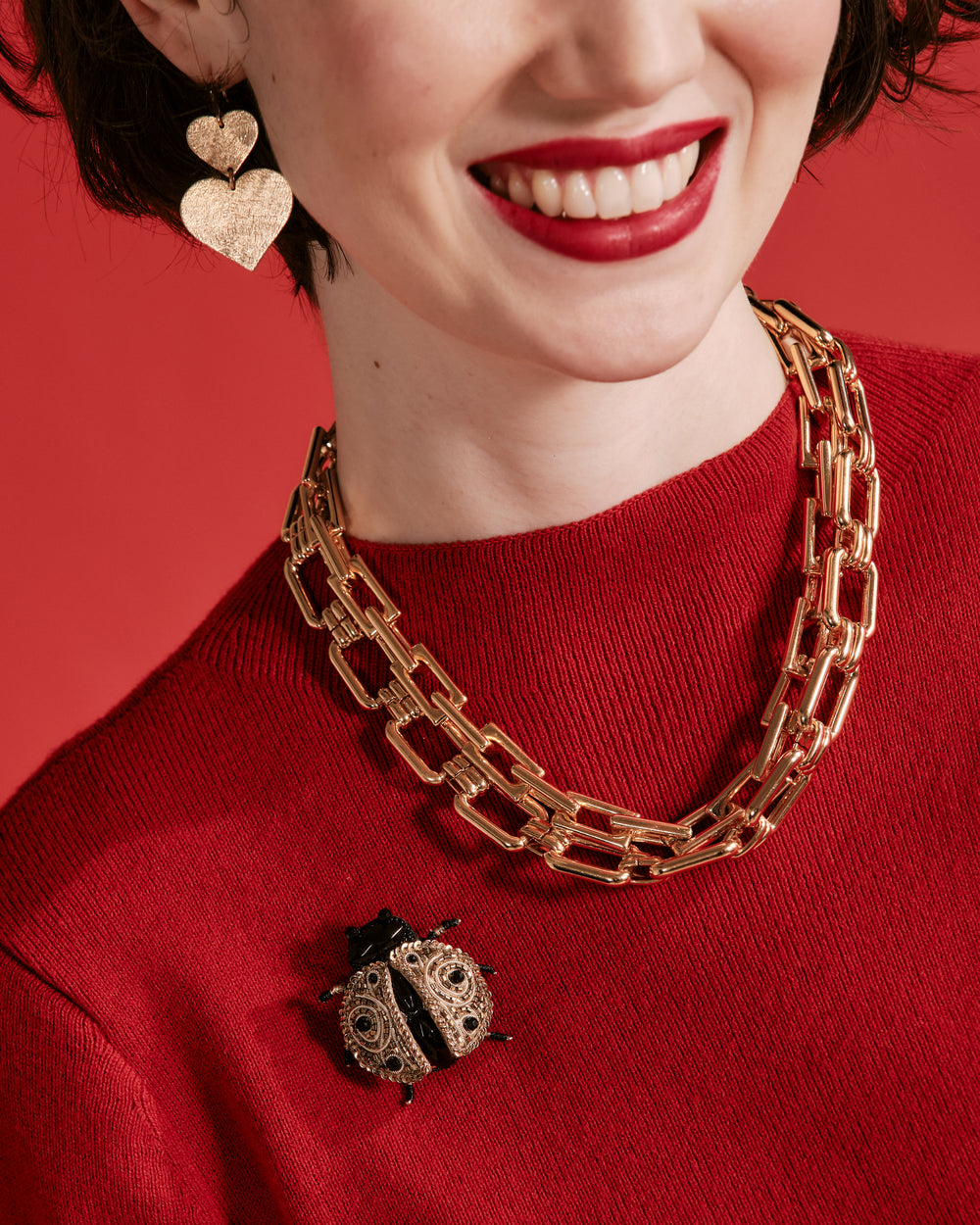 Ladybug Brooch - Gold