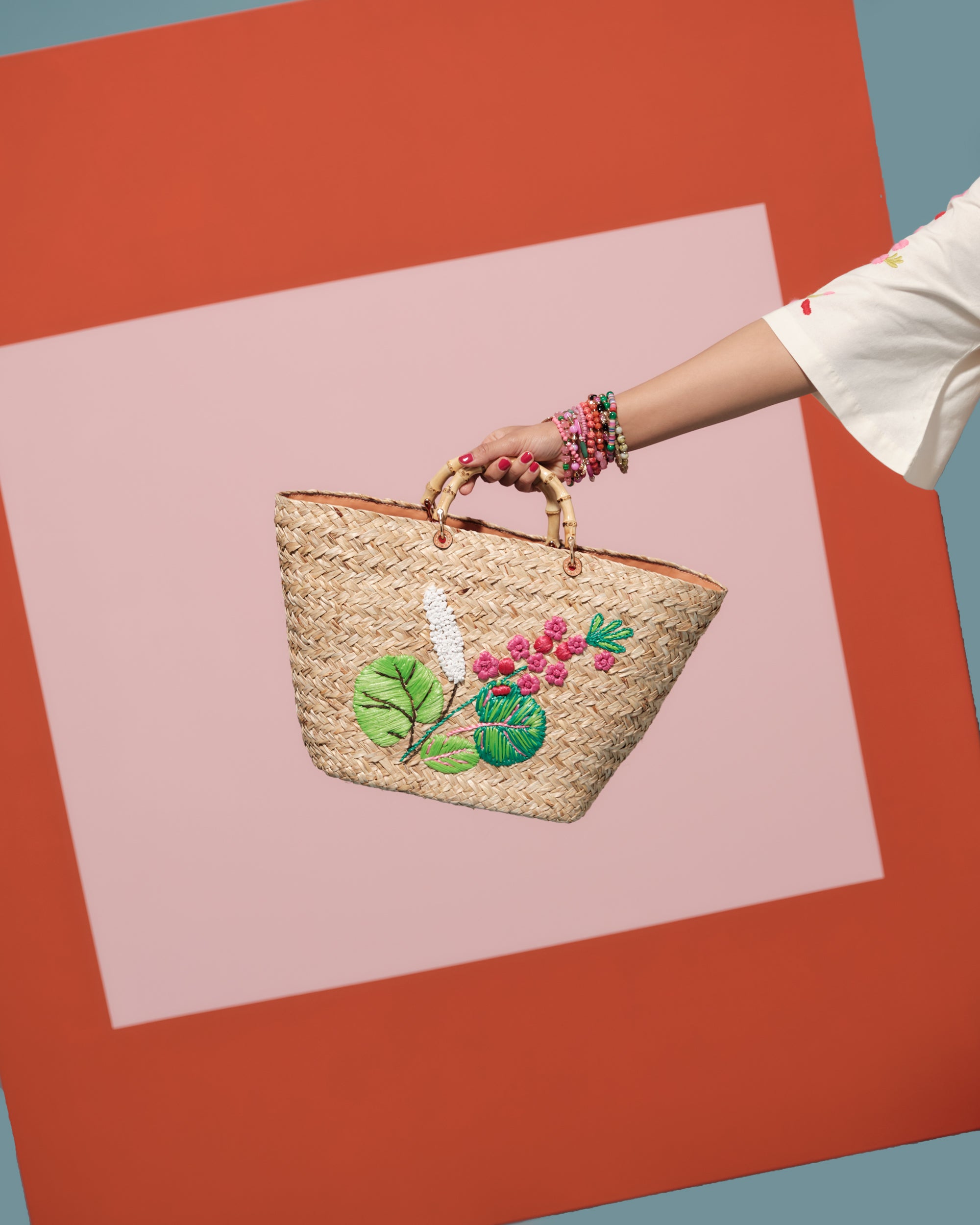 The Colony Hotel Embroidered Tote - Natural – Frances Valentine