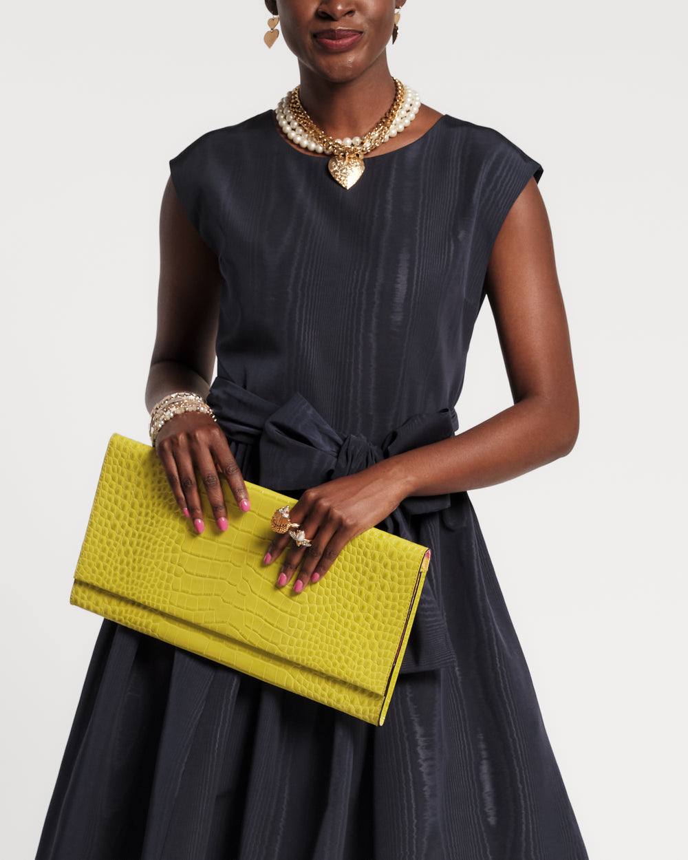 Supersize Croc Clutch - Chartreuse Handbag Frances Valentine