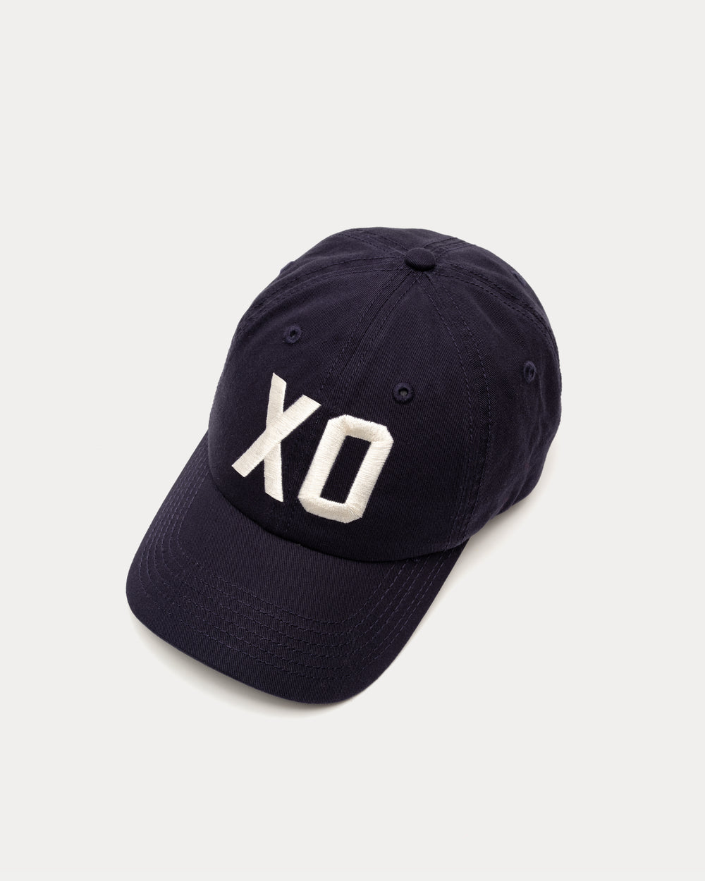 FV Baseball Hat XO Embroidery 100% Cotton Twill Navy OS Frances Valentine