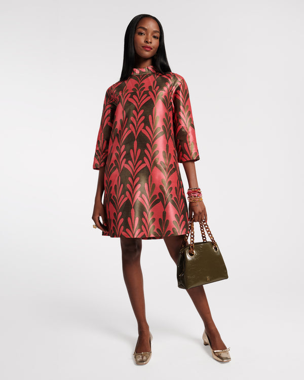 Diplomat Mini Dress - Royal Palm Watermelon - Frances Valentine