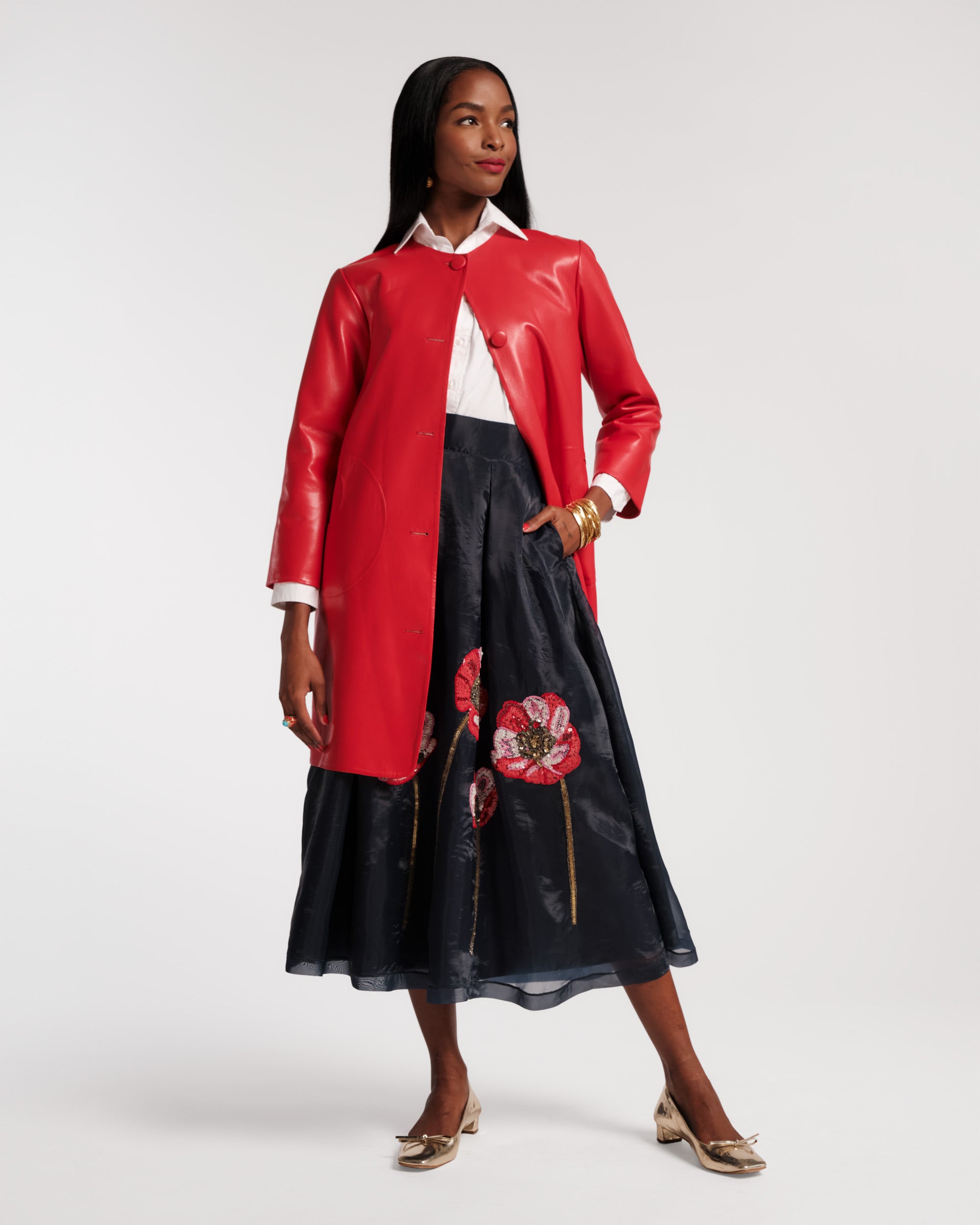 deres parisienne skirt Amber black サイズ2 Shea Maxi Skirt - Paradise Poppy – Frances Valentine