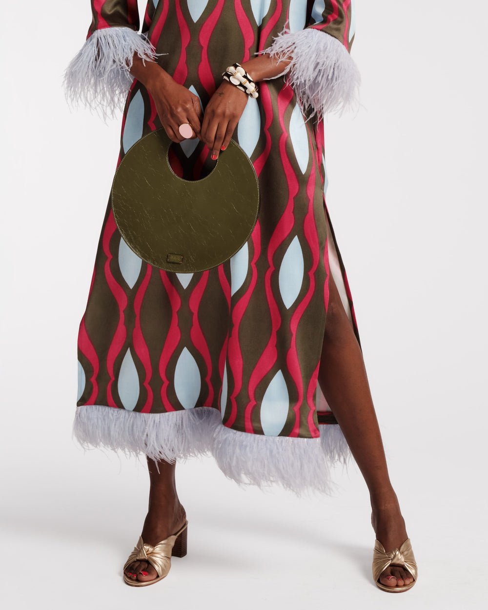 Juno Circle Bag - Crinkled Leather Olive - Frances Valentine