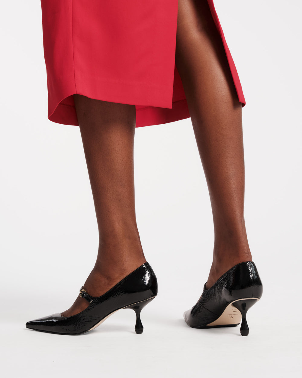 Naomi Pump - Crinkled Leather Black - Frances Valentine