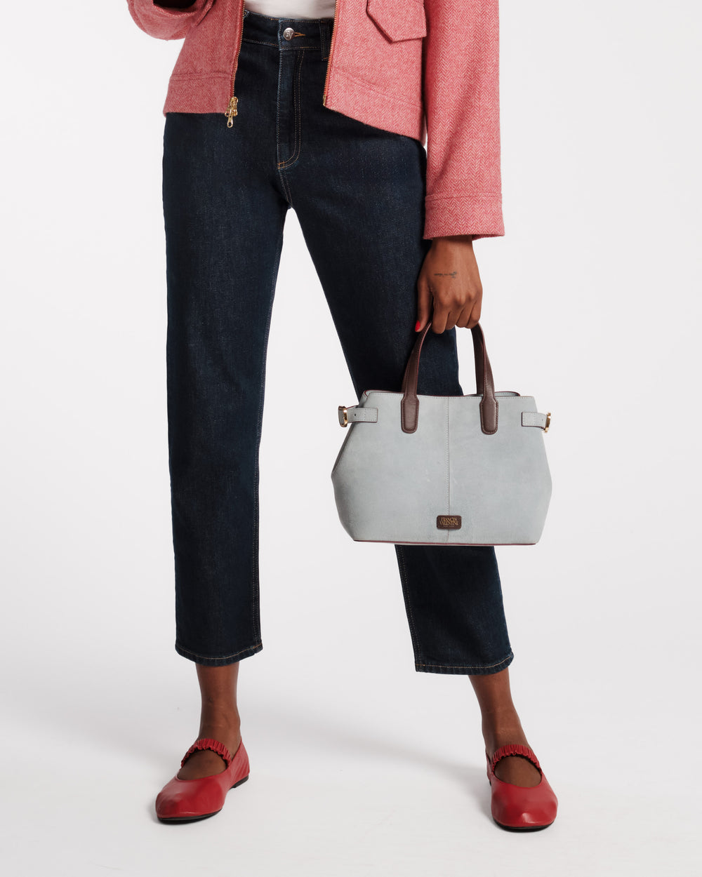 Amalie Suede Tote - Light Blue - Frances Valentine