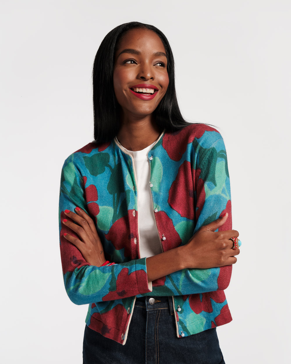 Darling Cardigan - Floating Floral - Frances Valentine