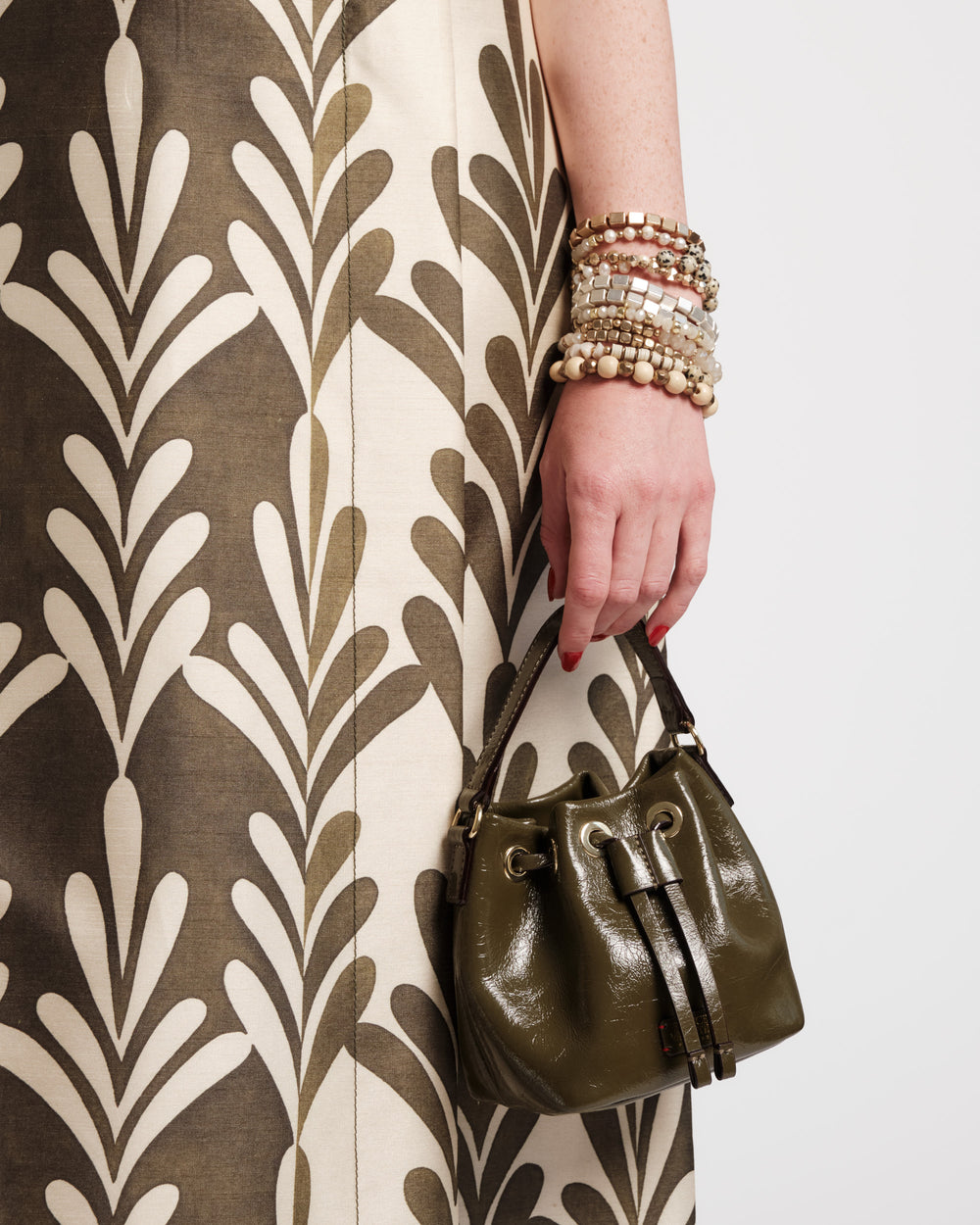 Carlyle Maxi Dress - Royal Palm Oyster/Olive - Frances Valentine