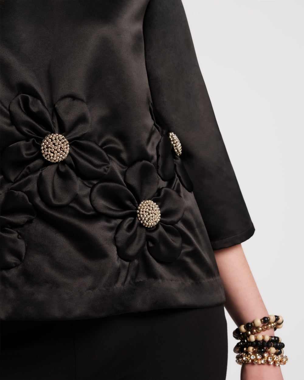 Edie Flower Top - Black