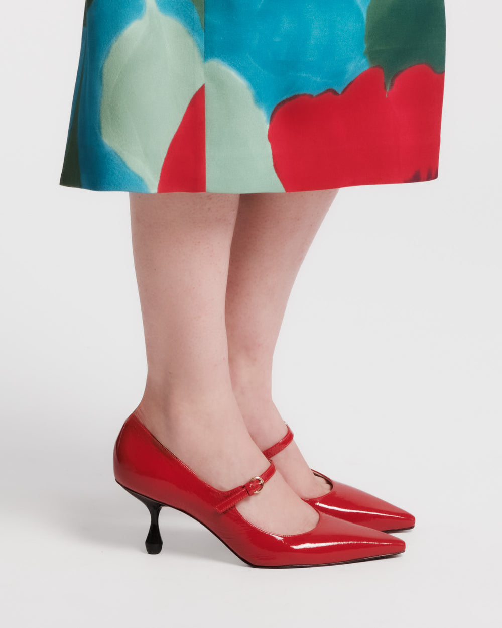 Naomi Pump - Crinkled Leather Red - Frances Valentine
