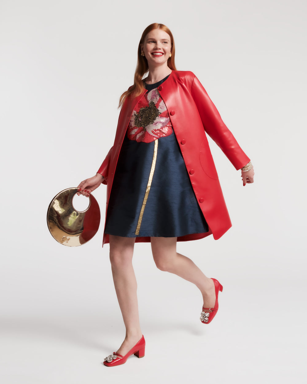 Mod Jacket - Faux Leather Geranium Frances Valentine Mod Jacket - Faux Leather Geranium Frances Valentine