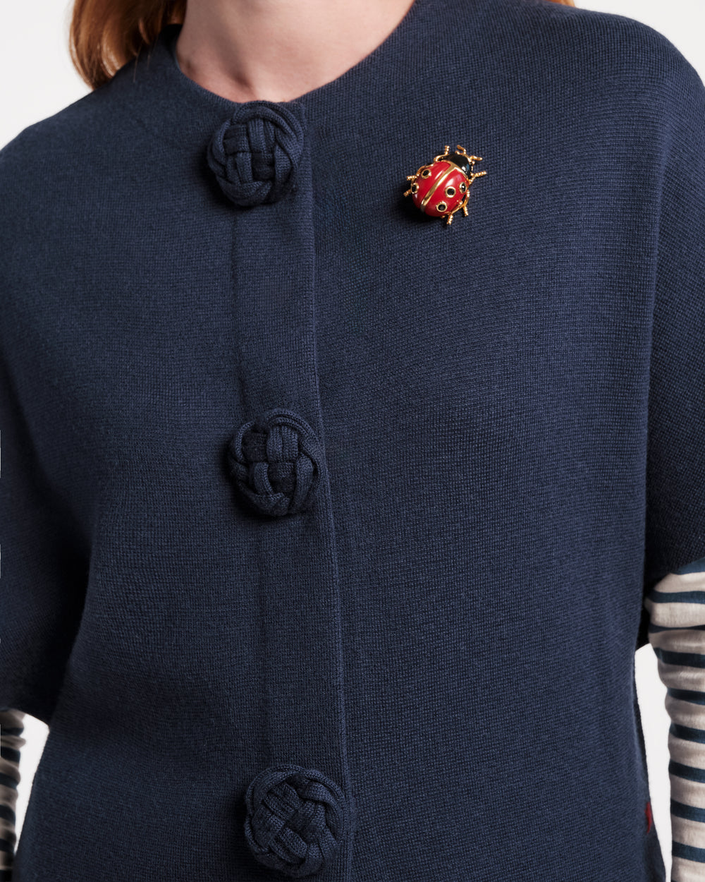Carnegie Wool Shrug - Navy - Frances Valentine