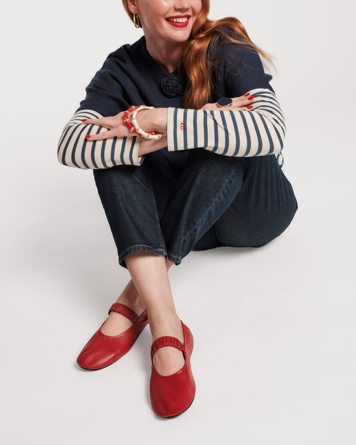 Eloise Ballet Flat - Red – Frances Valentine