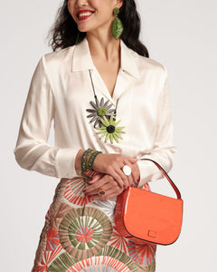 Grace Crossbody Soft Patent Orange - Frances Valentine