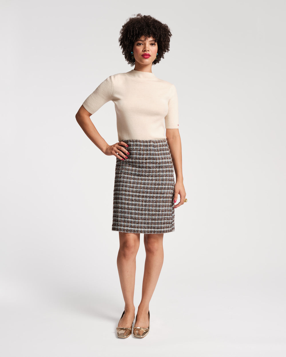 Wool Plaid Pencil Skirt - Frances Valentine
