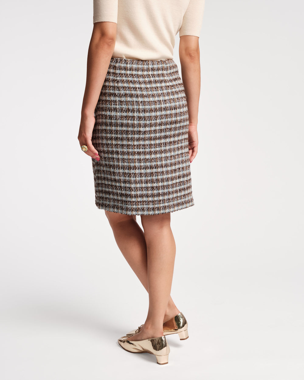 Wool Plaid Pencil Skirt - Frances Valentine