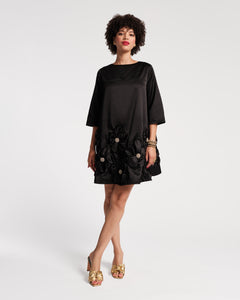 Edie Floral Mini Dress Black - Frances Valentine