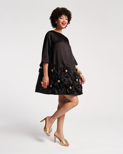 Edie Floral Mini Dress Black - Frances Valentine