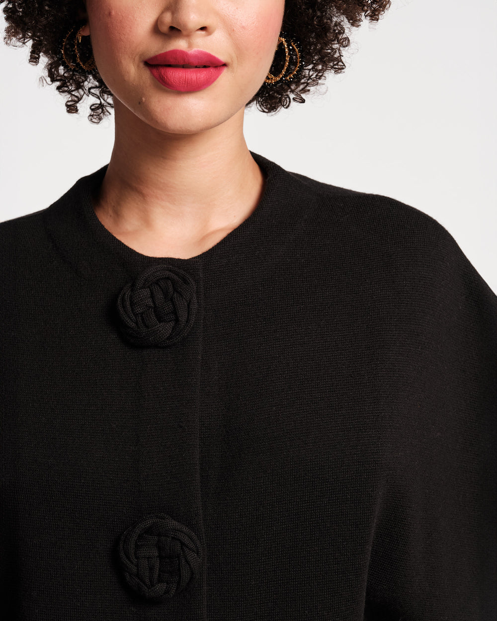 Carnegie Merino Wool Shrug - Black Sweater Frances Valentine