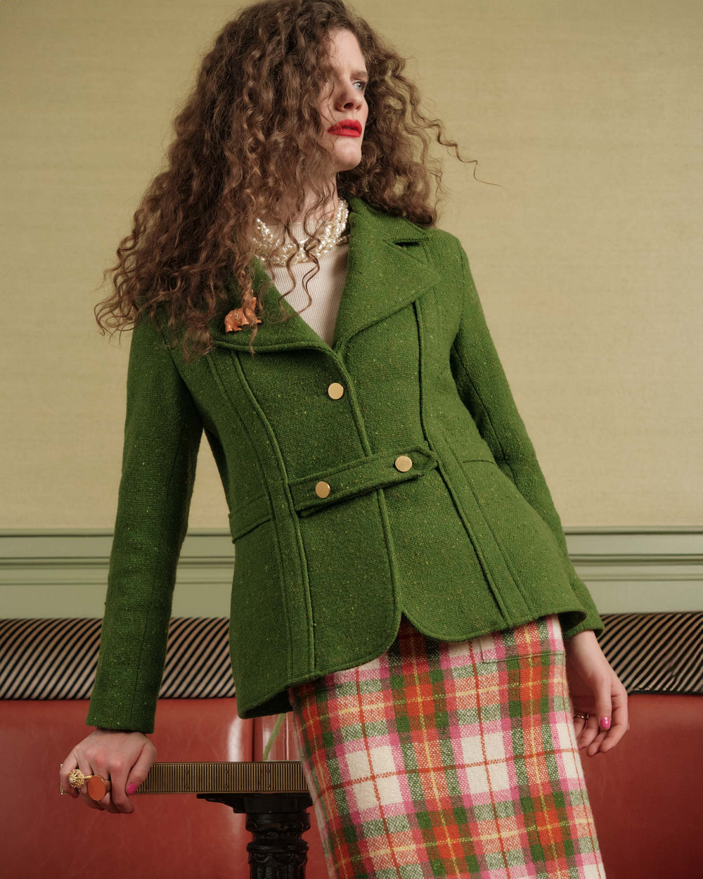 Bobby Wool Blazer - Green Blazer Frances Valentine