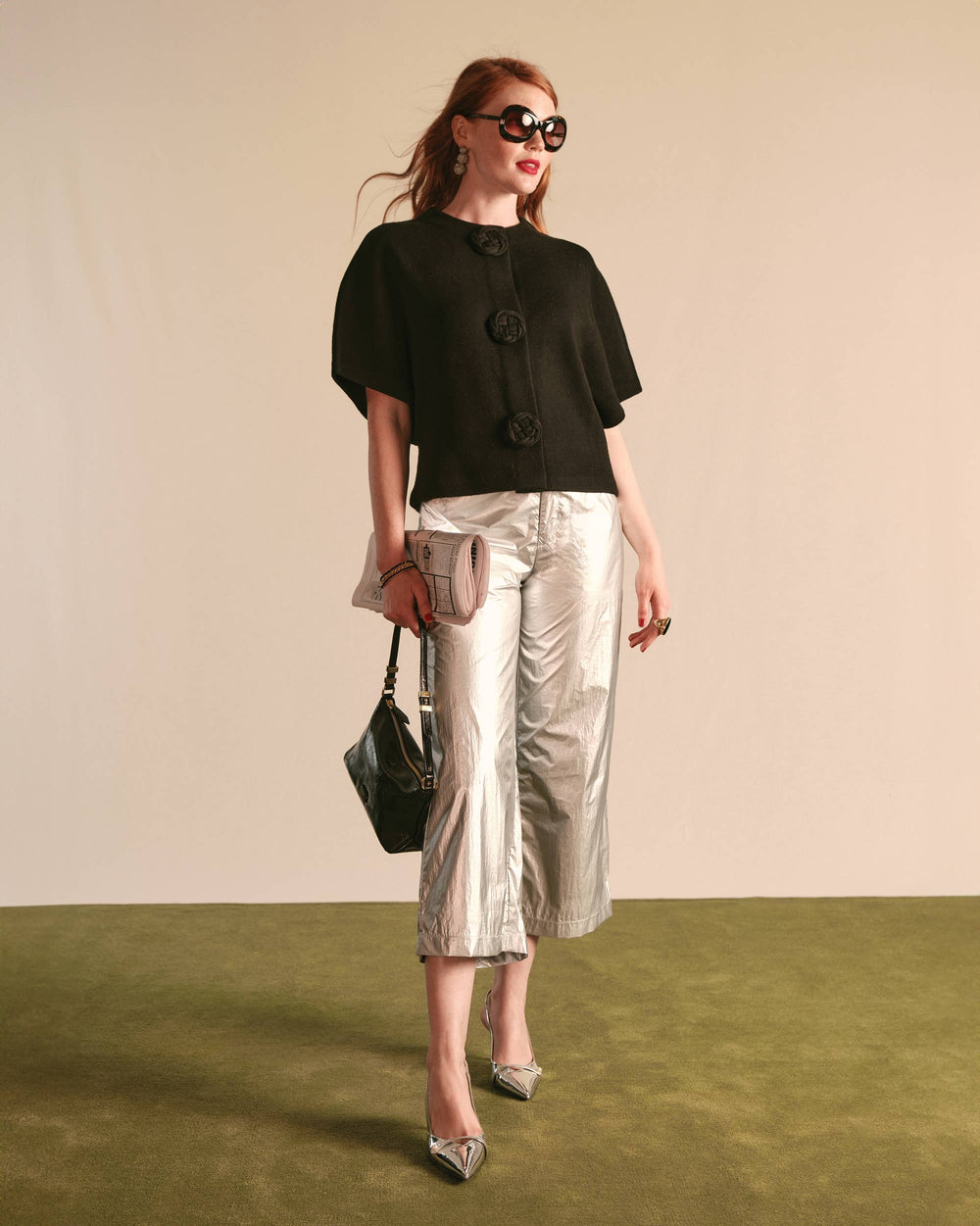 Mimi Metallic Pant - Silver - Frances Valentine