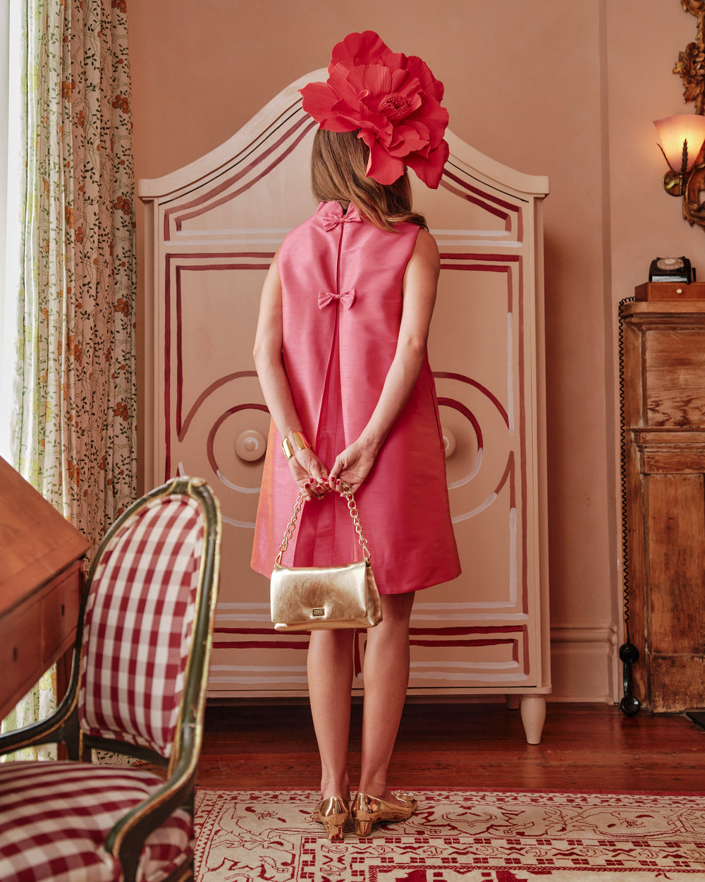 Sleeveless Diplomat Mini Dress - Coral