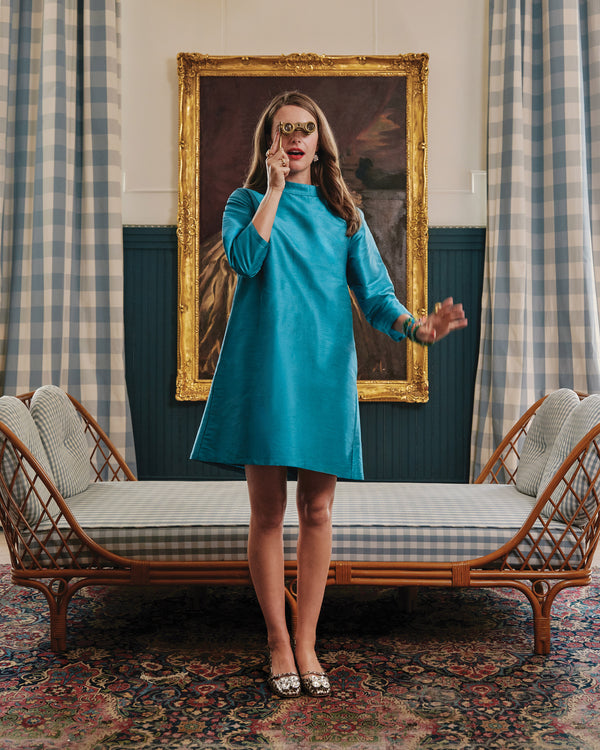 Diplomat Mini Dress - Teal Dresses Frances Valentine