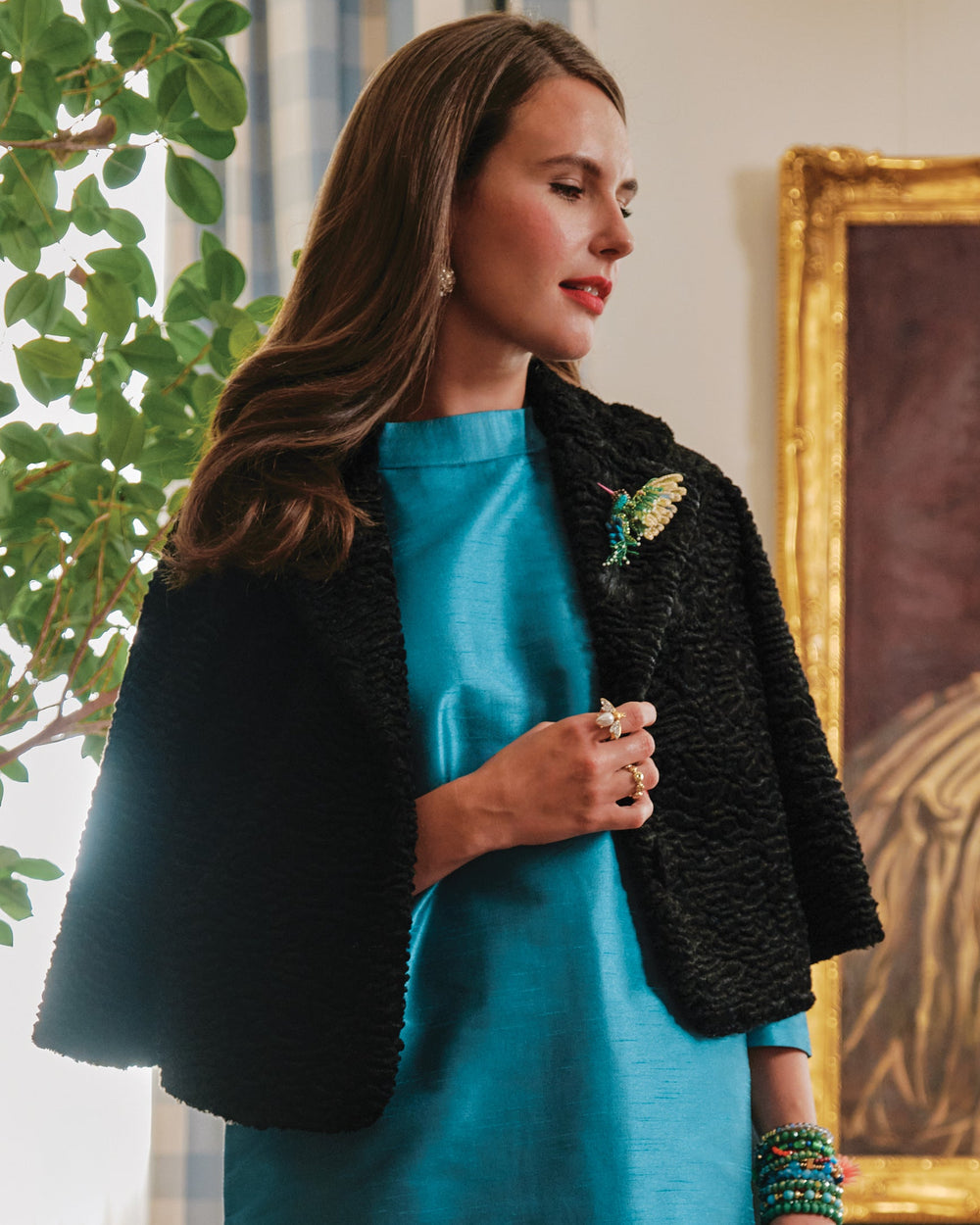 Hummingbird Brooch - Emerald Brooch DEEPA GURNANI