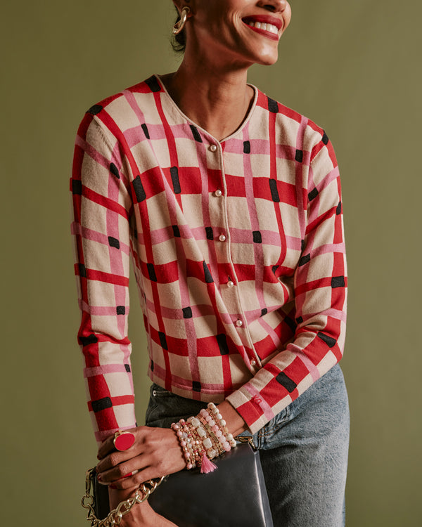 Darling Cardigan - Lollipop Lattice Sweater Frances Valentine