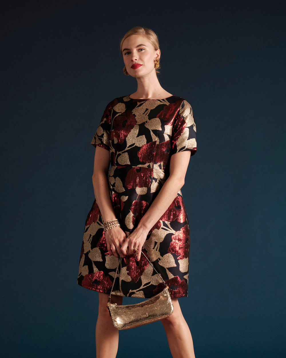 Michelle Mini Dress - Floating Floral Jacquard