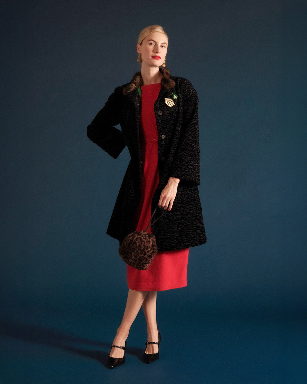 Dame Faux Fur Coat - Black
