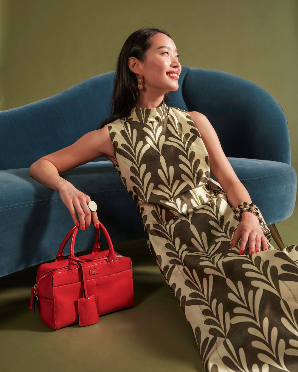Bunny Satchel - Crinkled Leather Red - Frances Valentine