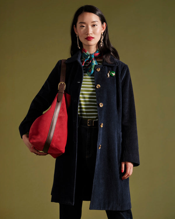 Corduroy Barn Coat - Navy - Frances Valentine