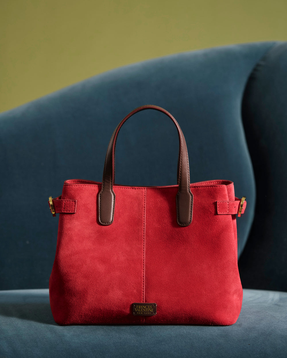 Amalie Suede Tote - Red - Frances Valentine