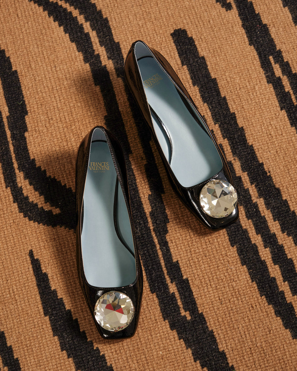 Mary Mod Heel - Crinkled Leather Black - Frances Valentine