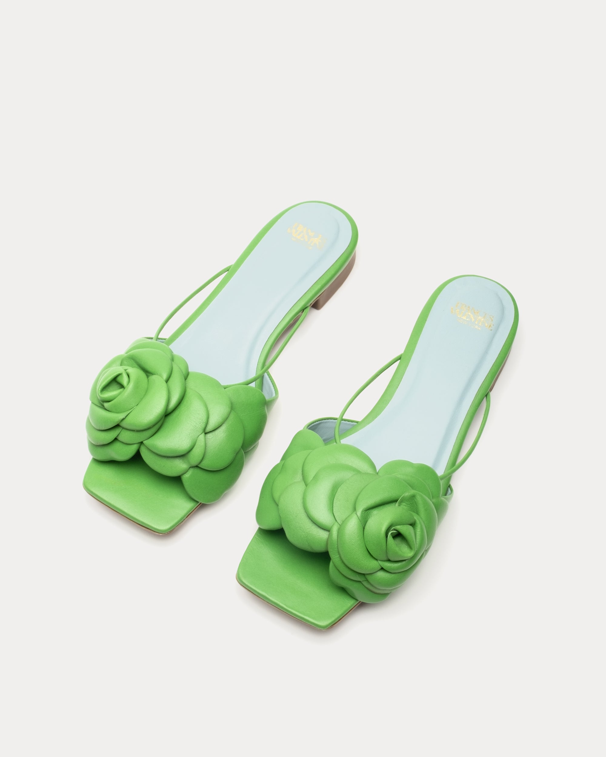 Gardenia Flower Sandal Nappa Green