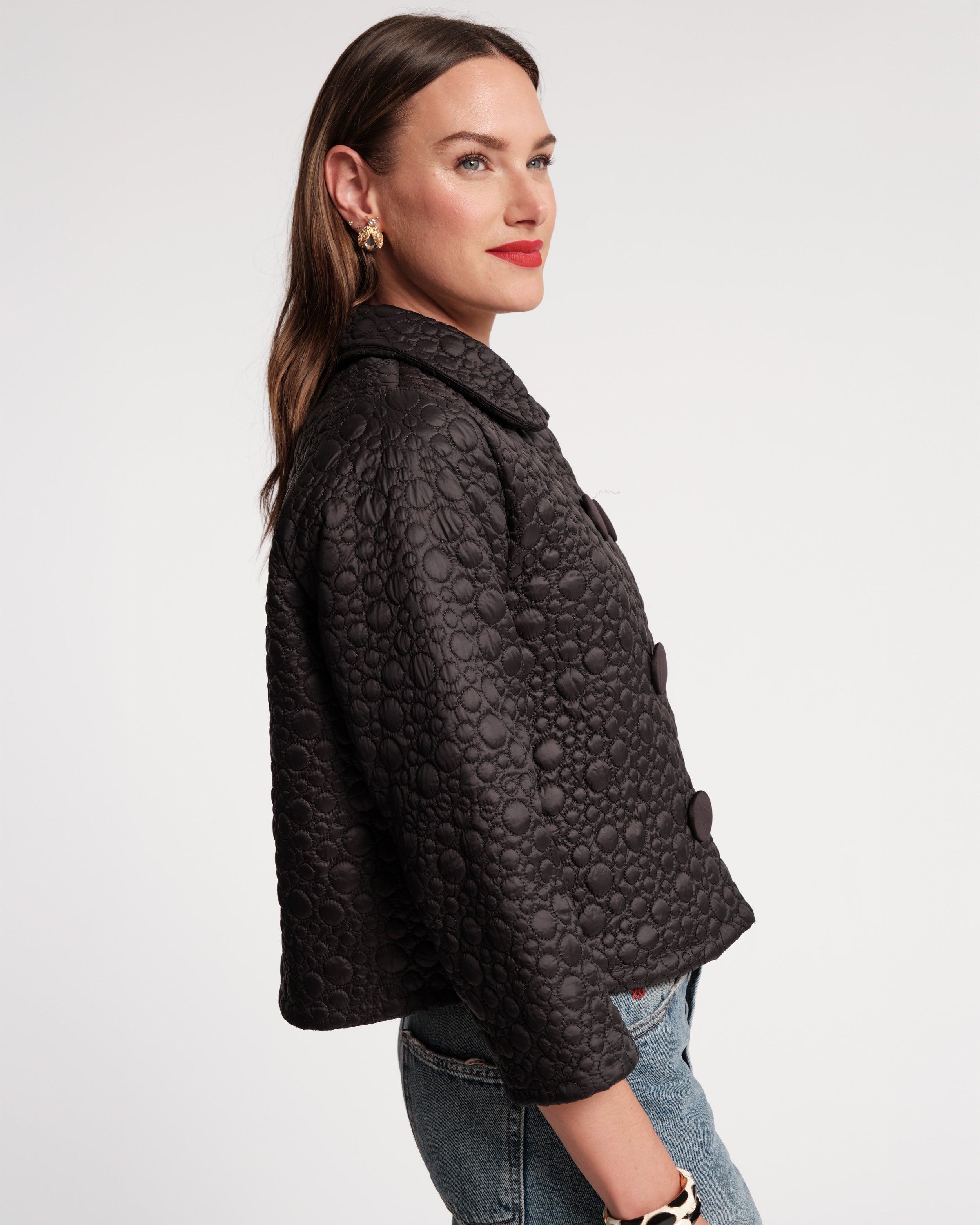 Ginger Quilted Jacket - Black – Frances Valentine