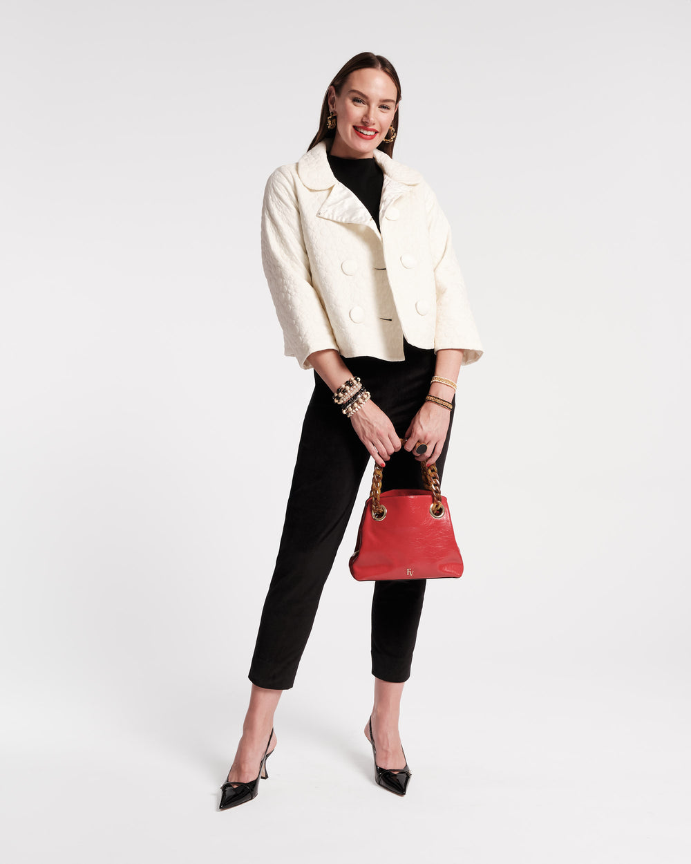 Skip Tote - Crinkled Leather Red - Frances Valentine