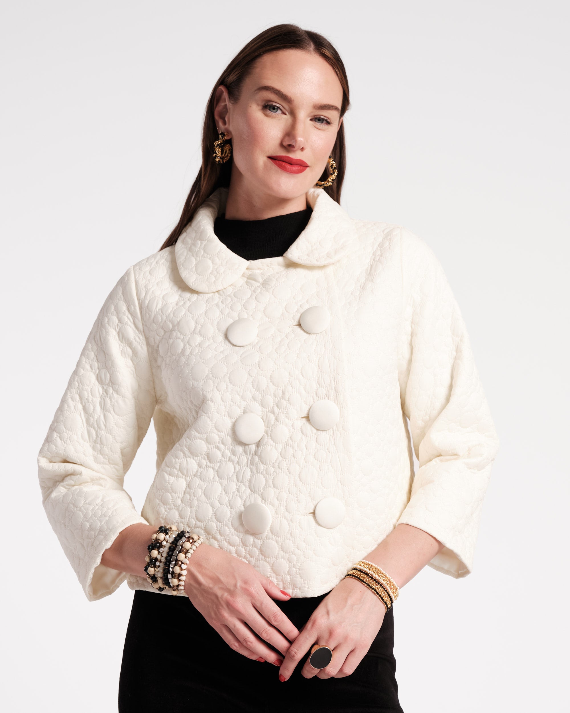 Ginger Quilted Jacket - Oyster – Frances Valentine