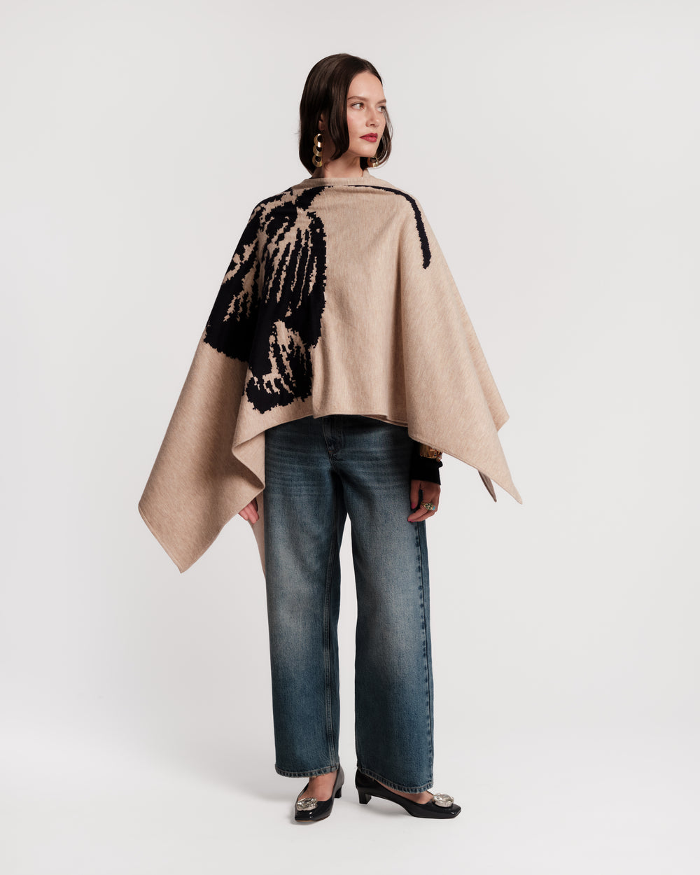 Ginny Wrap - Carefree Chrysanthemum Camel Sweater Frances Valentine