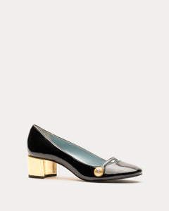 Gaga Pump Crinkled Patent Leather Black - Frances Valentine