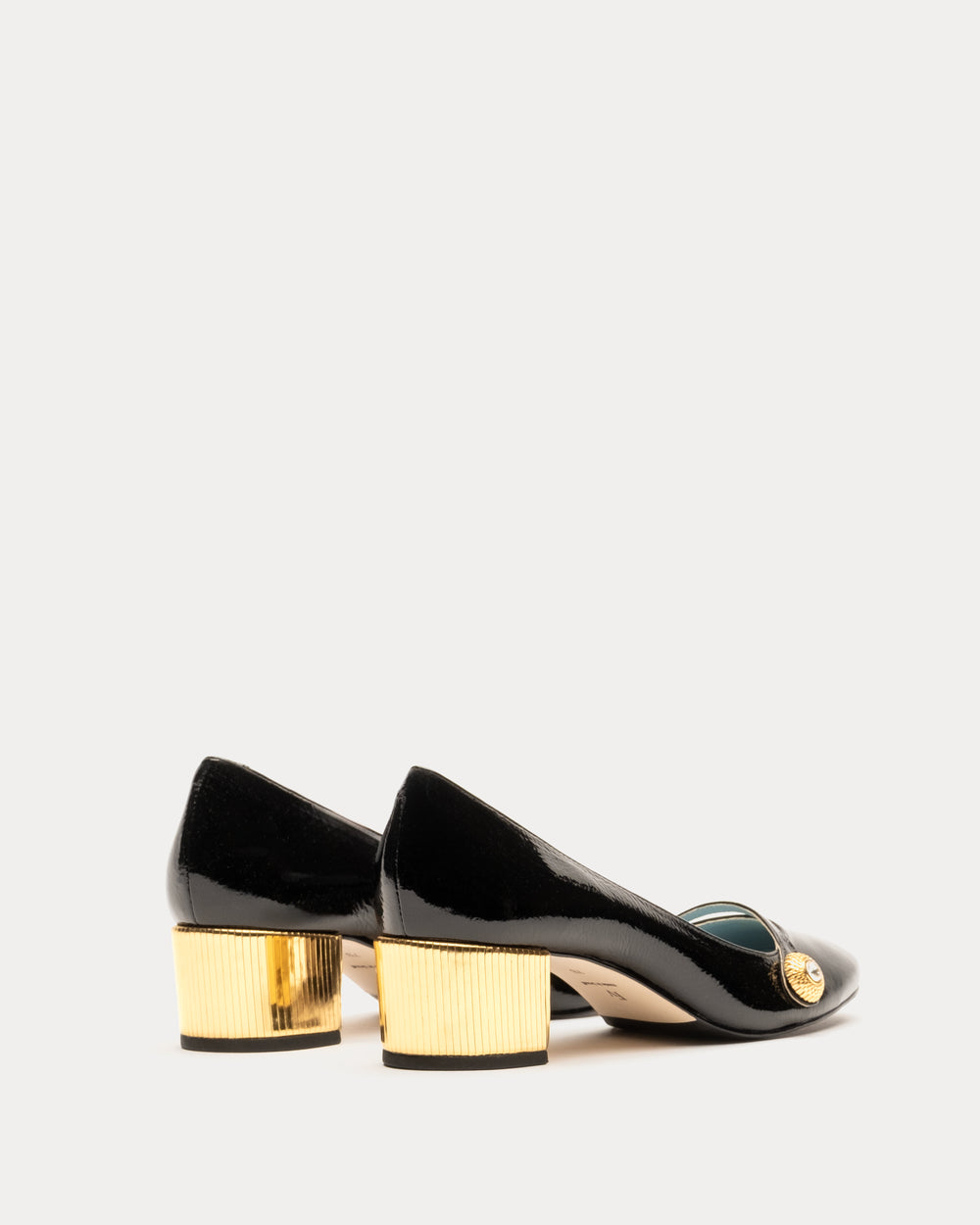 Gaga Pump Crinkled Leather - Black - Frances Valentine