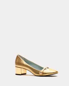 Gaga Pump Metallic Leather Gold - Frances Valentine