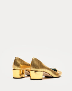 Gaga Pump Metallic Leather Gold - Frances Valentine